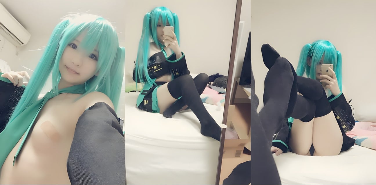 Misa习呆呆写真合集！初音cosplay露乳翘臀太撩