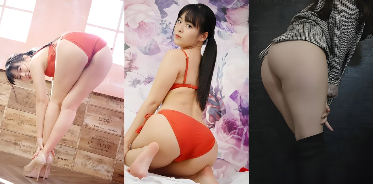 甜美小妹红泳衣翘臀诱惑！极品学生妹黑丝撅屁股私拍大曝光