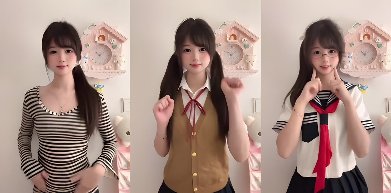 抖音推特女主播變裝反差勁爆曝光！白絲JK巨乳勾引畫面流出全網炸鍋