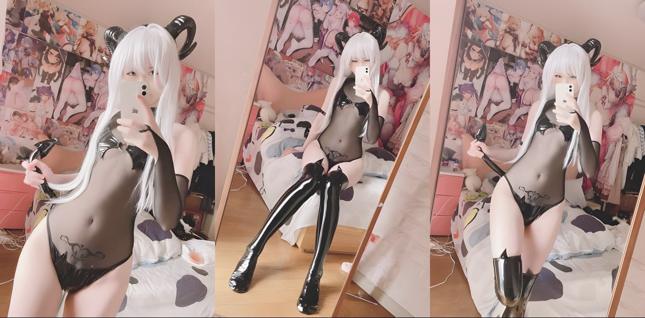 Misa习呆呆写真合集！恶魔cosplay透视黑丝超撩