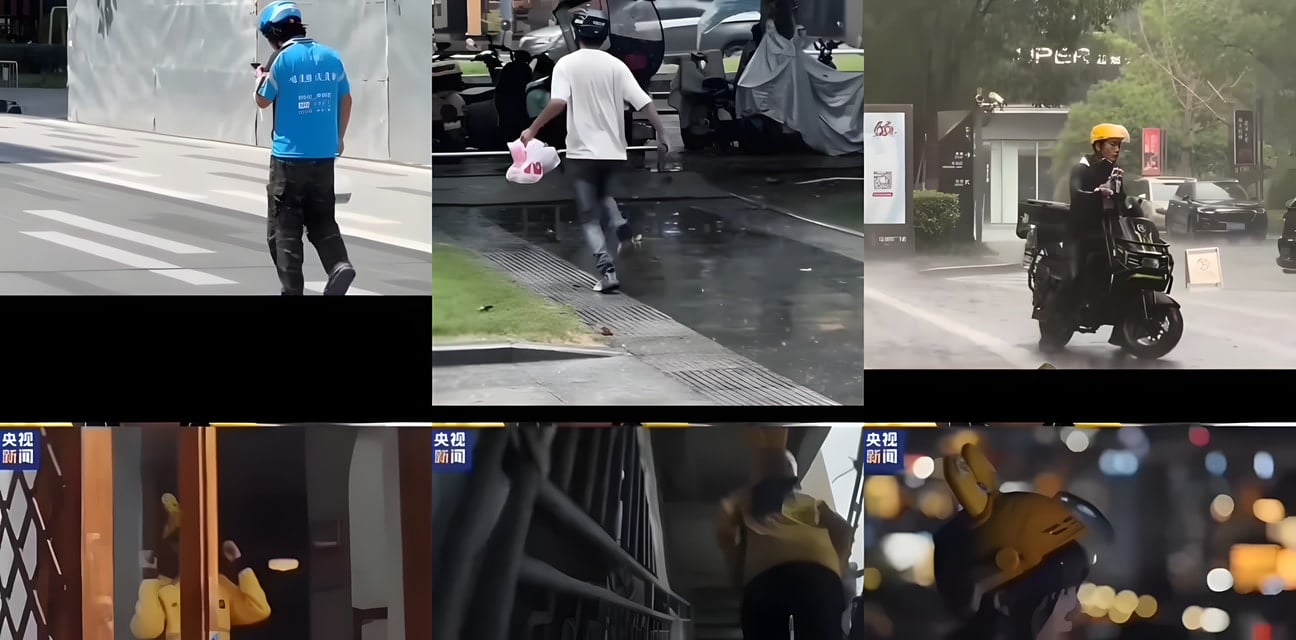 央视美团外卖宣传片大翻车！白领美女转行送餐幻想自由，谁知真实骑手累瘫内射狂欢曝光