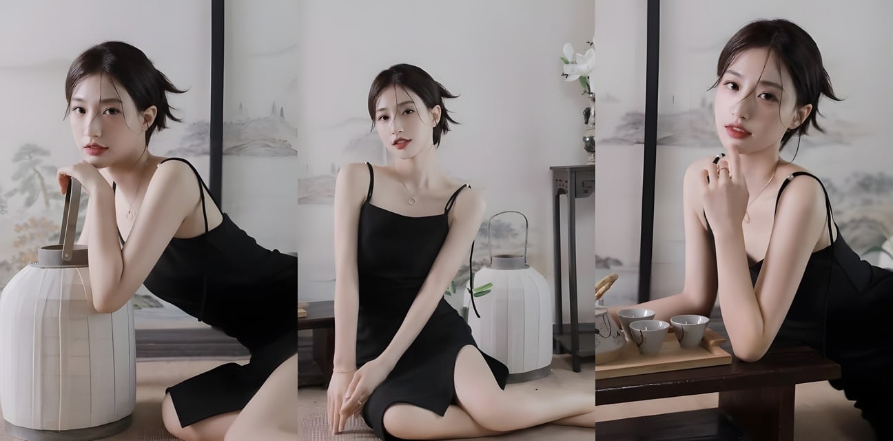 清纯少女黑丝吊带跪姿诱惑！古风美人私密写真大爆料