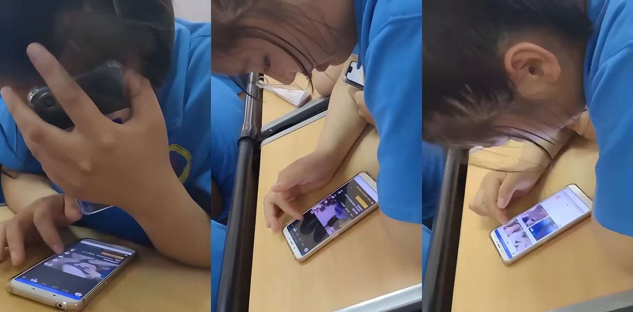 上课极品学生妹偷看黄片学姿势 被同学偷拍黑料曝光！