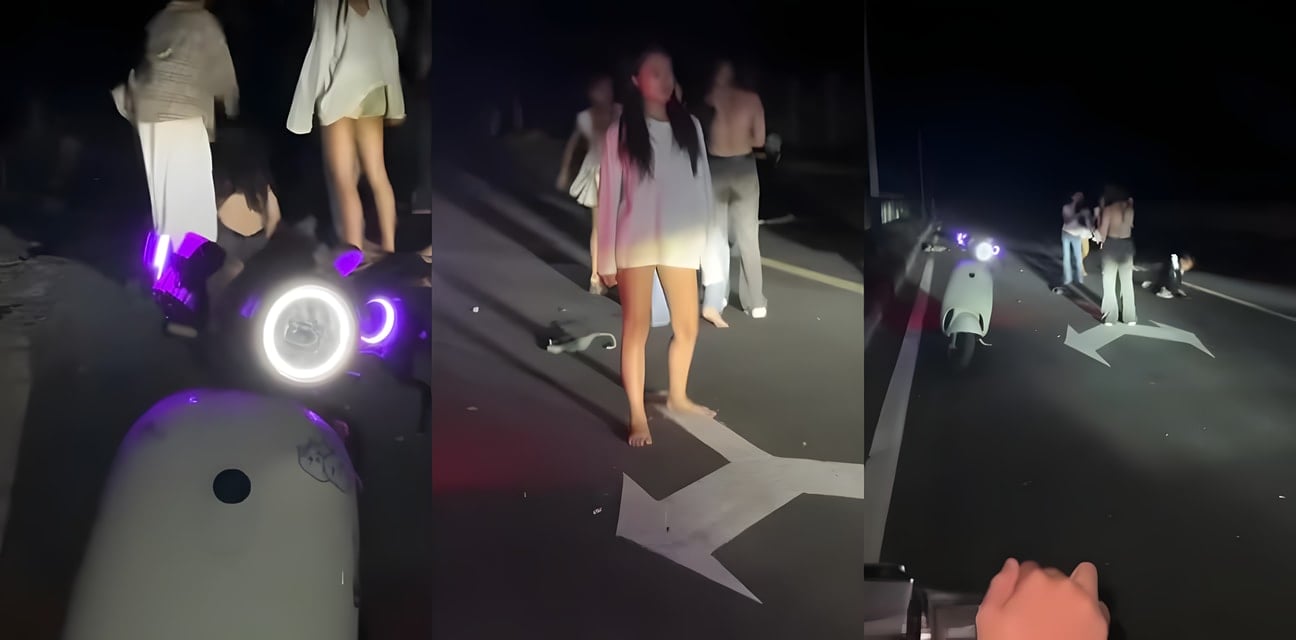 午夜桥上清纯少女遭极品学生妹轮番霸凌！扒光衣服猛踹头部羞辱不停