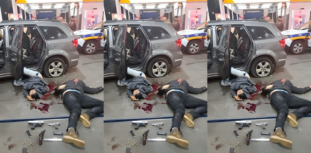 巴西街头血战升级！罪犯加油站狂飙枪击宪兵 5人惨死监控全记录