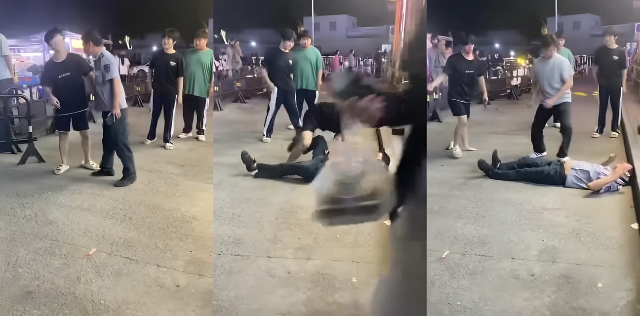 街头保安勇猛一拳KO狂徒 二十年功力震爆全场！