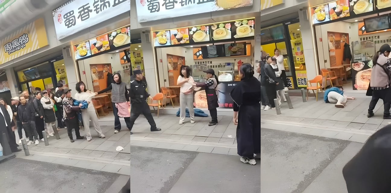 株洲蜀香锅盔店嫩模吃霸王餐被扯衣露奶 躺地撒泼浪叫高潮喷汁全网爆了！