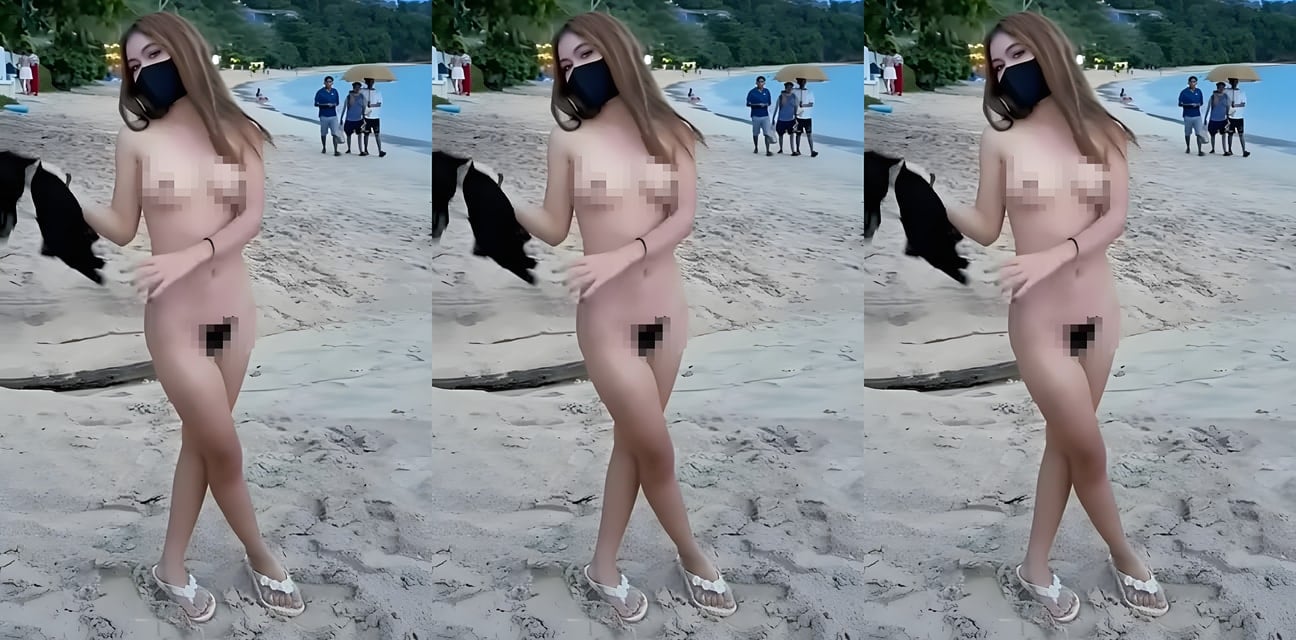 推特反差婊池善户外极限露出！嫩模黑丝开档裤街头勾引路人就地野战内射