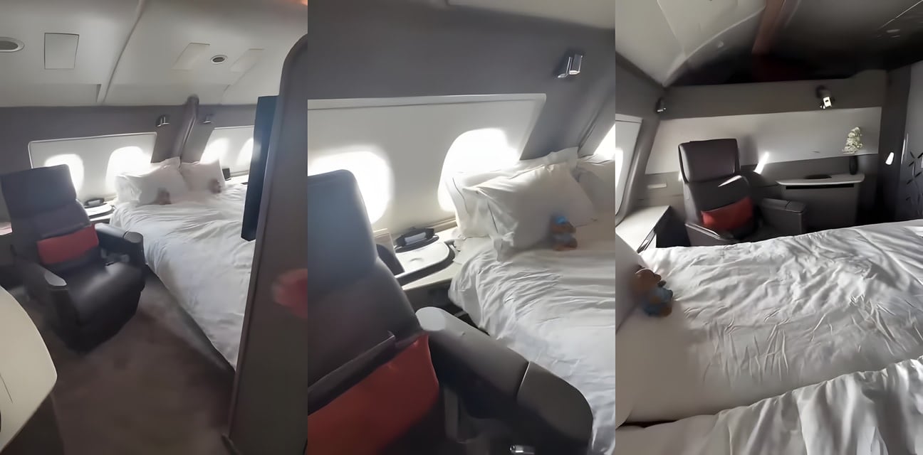 飞机上大胆自嗨！极品空姐偷偷打飞机 乘客偷拍超刺激画面