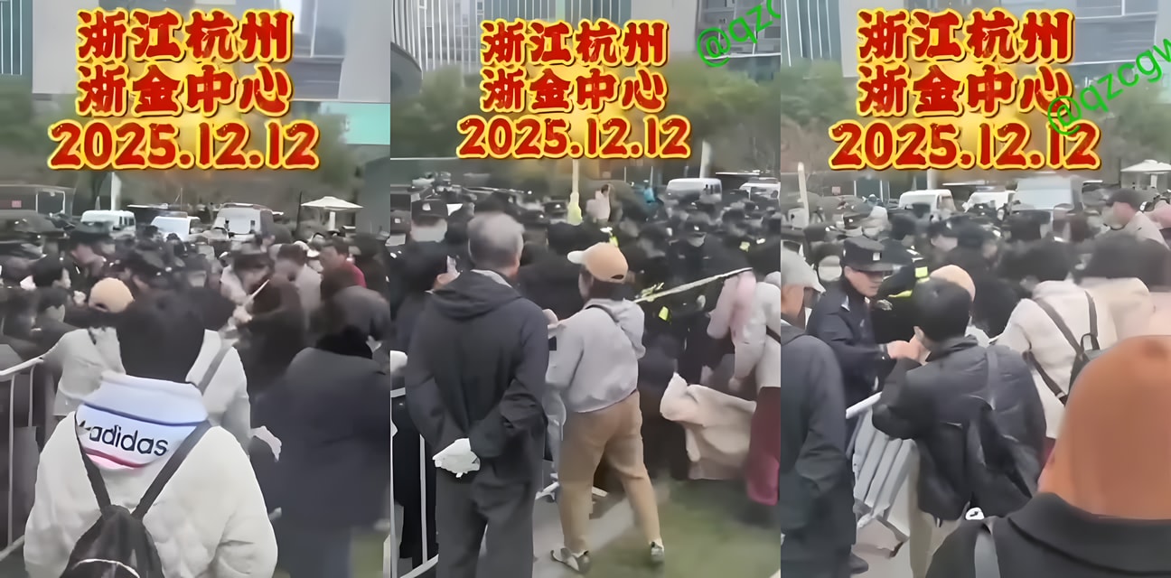 杭州浙金中心暴雷大乱斗！投资者高唱国歌喊退钱 警方突袭推搡多名美女被拖走
