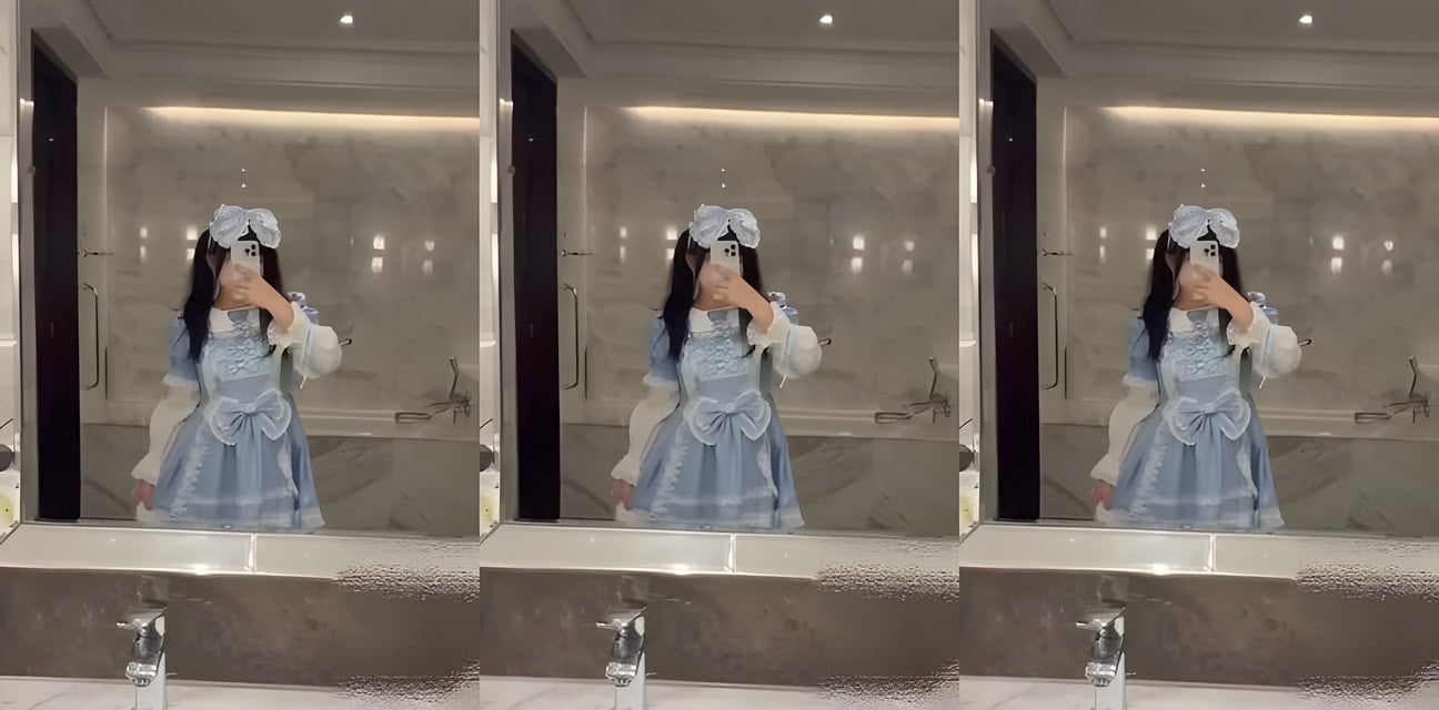 抖音女主播卫生间裸舞劲爆曝光！白丝吊带妖娆自拍全过程