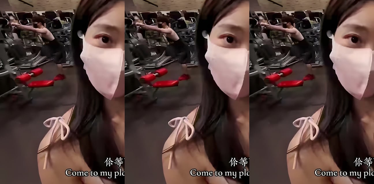 高颜值大眼甜美小妹健身深蹲不标准 被教练带回家鸡巴特训狂干！