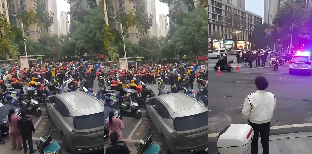 长沙外卖骑手小区抗议爆冲突！业主电动车畅通他们只能步行