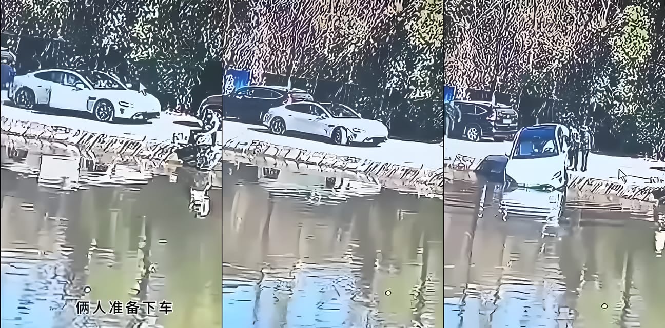 浙江小米SU7自动泊车失控狂冲鱼塘！高档打窝解锁智能捕鱼模式🤣