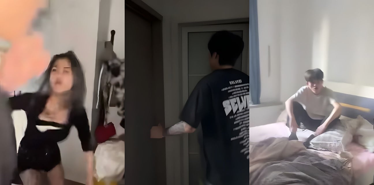 精神小伙偷睡兄弟嫩模女友！没上床就被铁拳菜刀狂揍抓奸现场炸裂