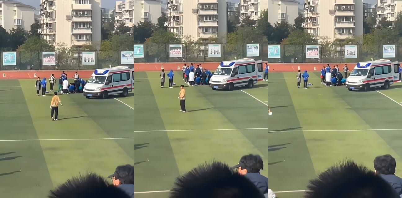 南京栖霞区校园运动会劲爆黑料！甜美学生妹200米冲刺猝倒 娇躯抽搐现场失禁