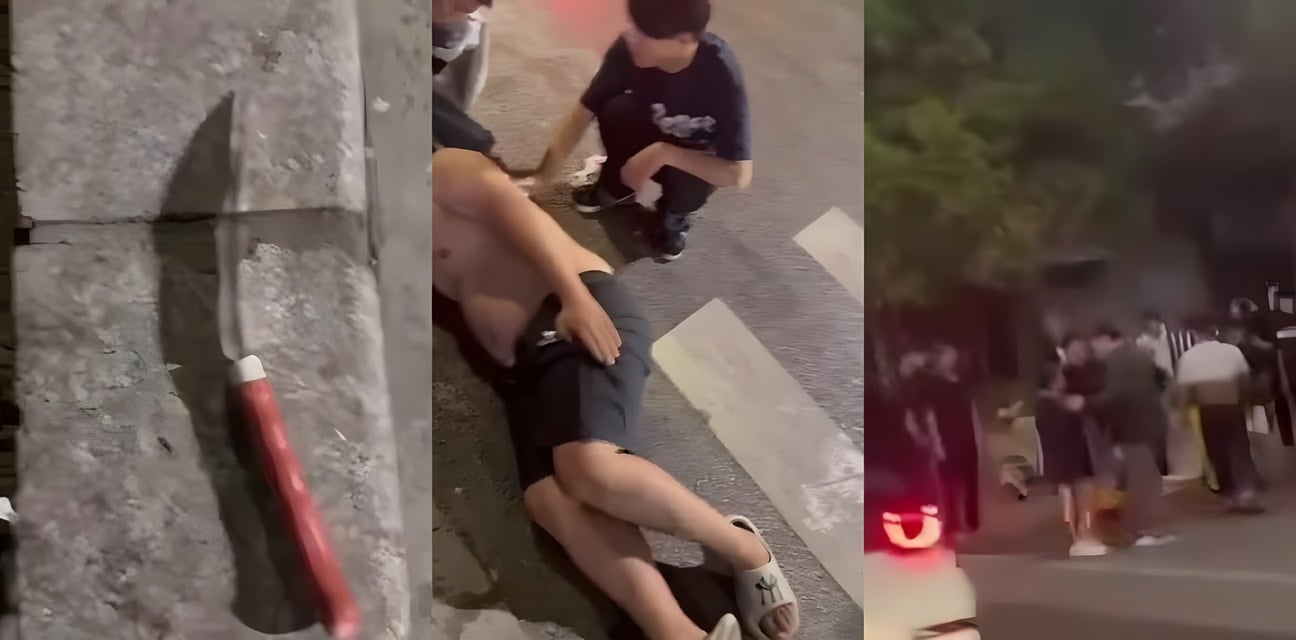 黑丝刀妹街头复仇血案！遭渣男出轨围殴凌辱后持刀狂砍，狂野眼神太吓人全网炸锅