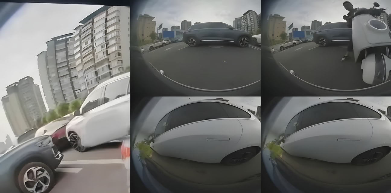 暴躁小伙怒撞违停双车！停车位大战瞬间失控