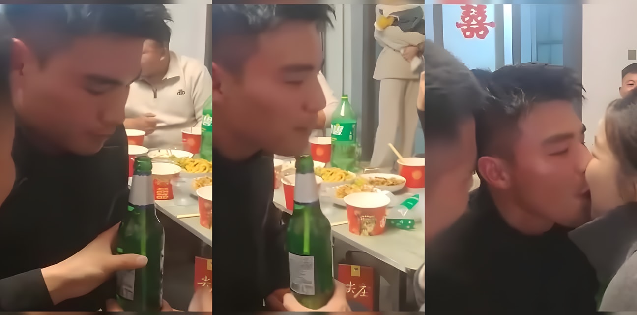 同学聚会大瓜！已婚少妇当众强吻前男友 舌吻激战旧情复燃 妻离子散淫乱现场