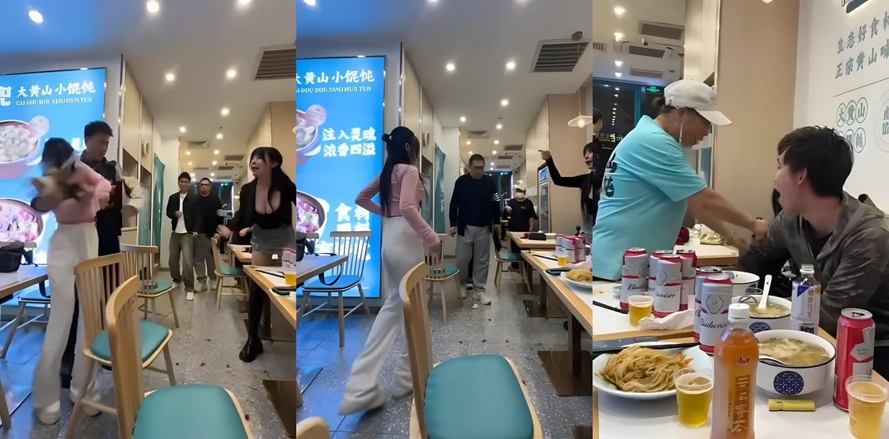 商场餐厅巨乳美女互殴大瓜！黑衣爆乳妹脸爆血乳浪翻滚雪白乳沟染红