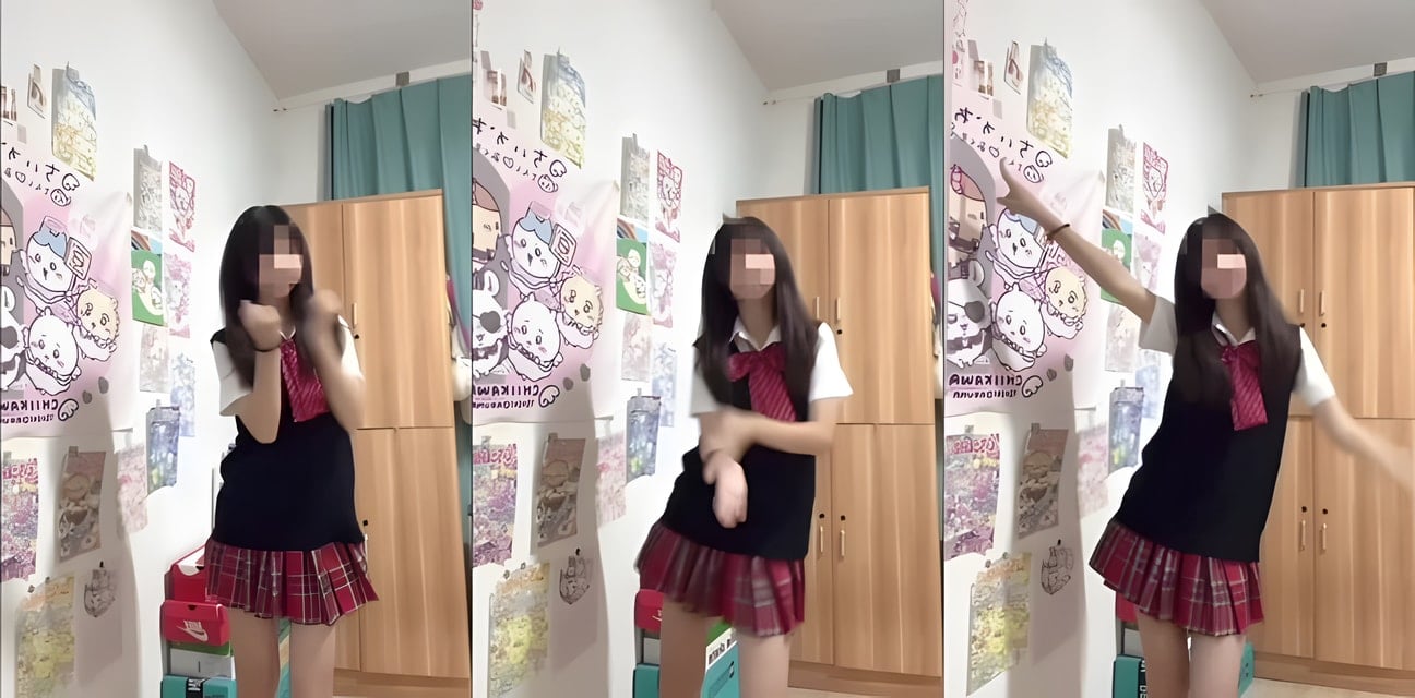 抖音網紅全裸揉胸彈力搖！JK黑絲制服熱舞曝光全網炸鍋