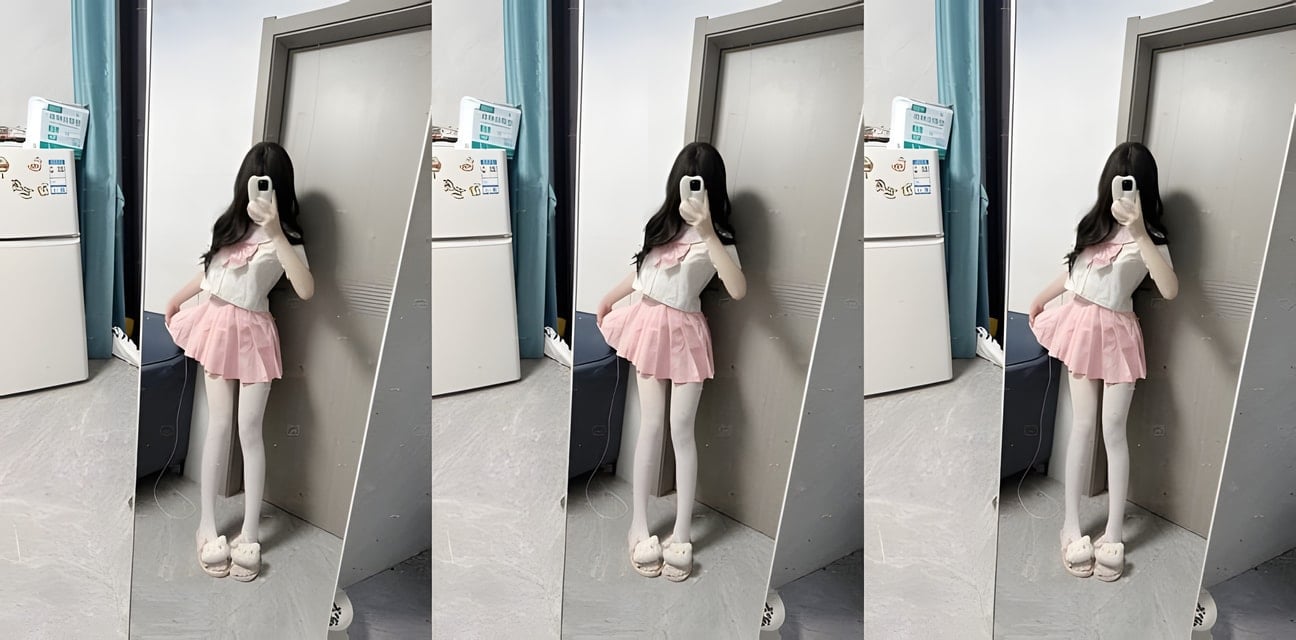 清纯JK少女酒店私密自拍曝光！白丝百褶裙诱惑对镜自慰全过程