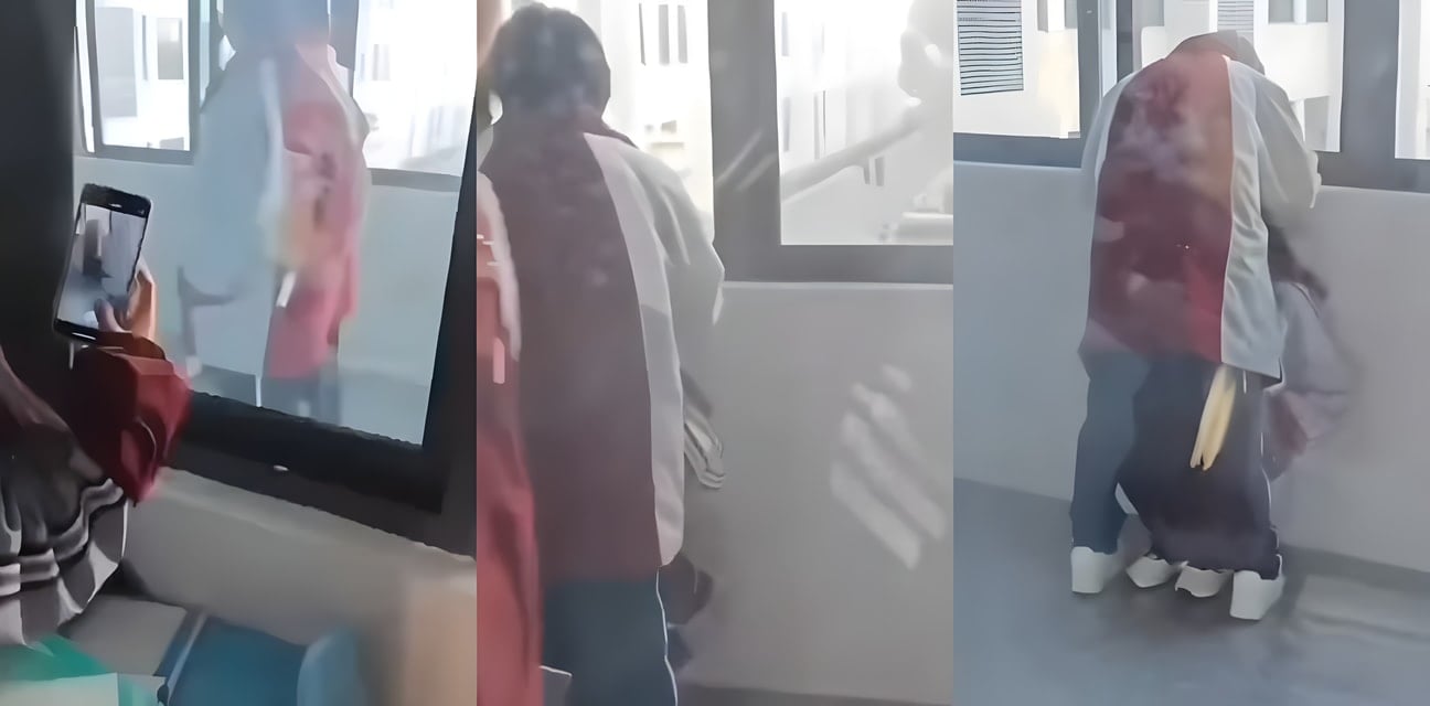 江苏淮阴中专走廊变活春宫！极品学生妹跪地深喉教学 男友狂享榨干高潮 偷拍疯传三观尽毁