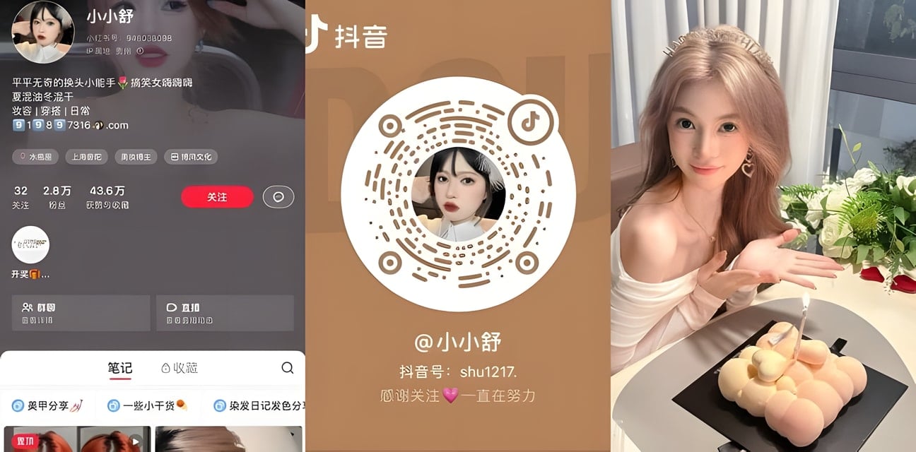 抖音小红书小小舒高颜值美妆网红激战男友全曝光！