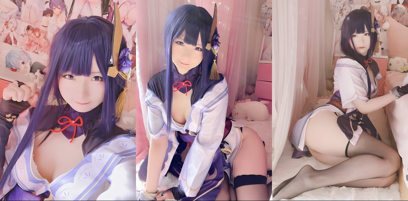 Misa习呆呆写真合集曝光！紫发coser深V巨乳诱惑
