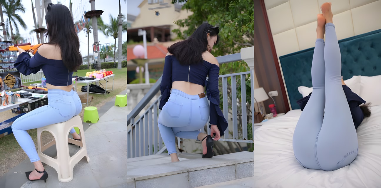 游乐场甜美小妹翘臀瑜伽裤撅臀秀货 床上翘腿露沟劲爆私拍流出！
